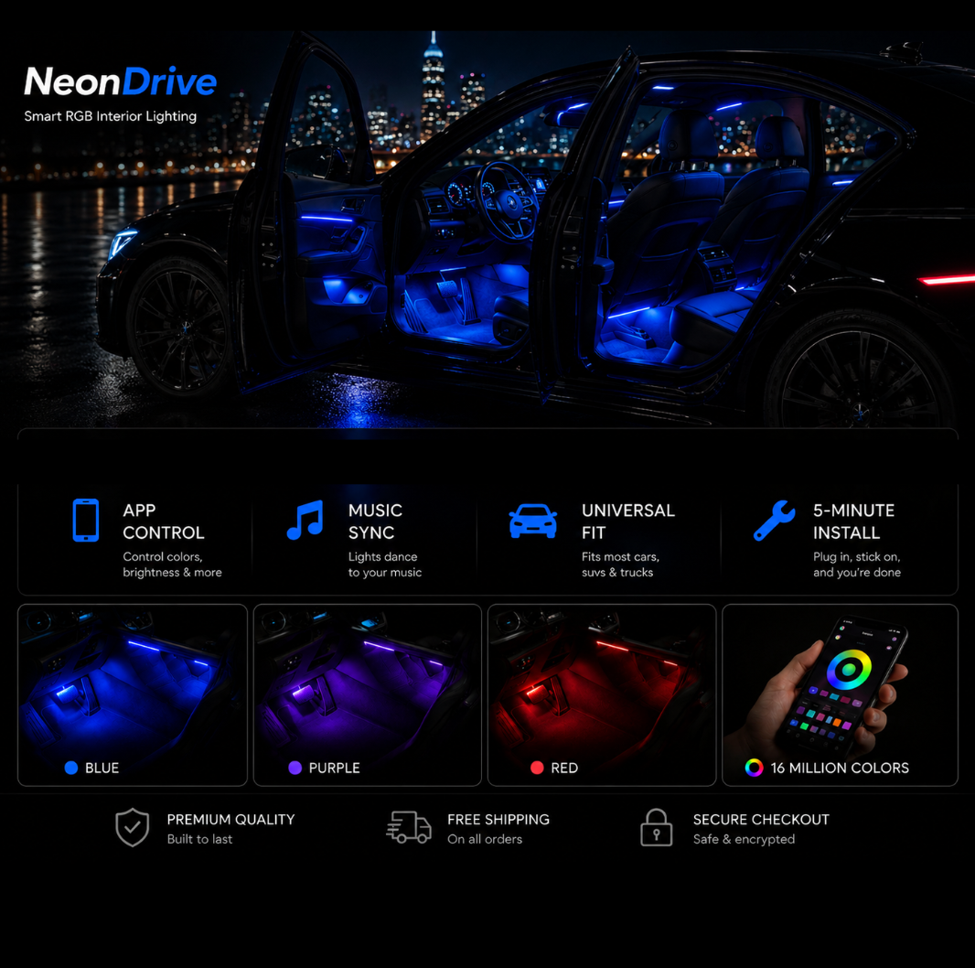 NeonDrive™ Smart RGB Interior Lighting